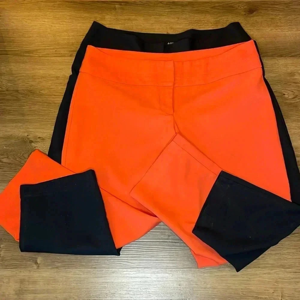 Apt. 9 The Torie Capri Women’s 12 Set of 2 Orange & Black Cropped Pants